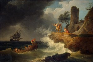 Storm by a Rocky Shore